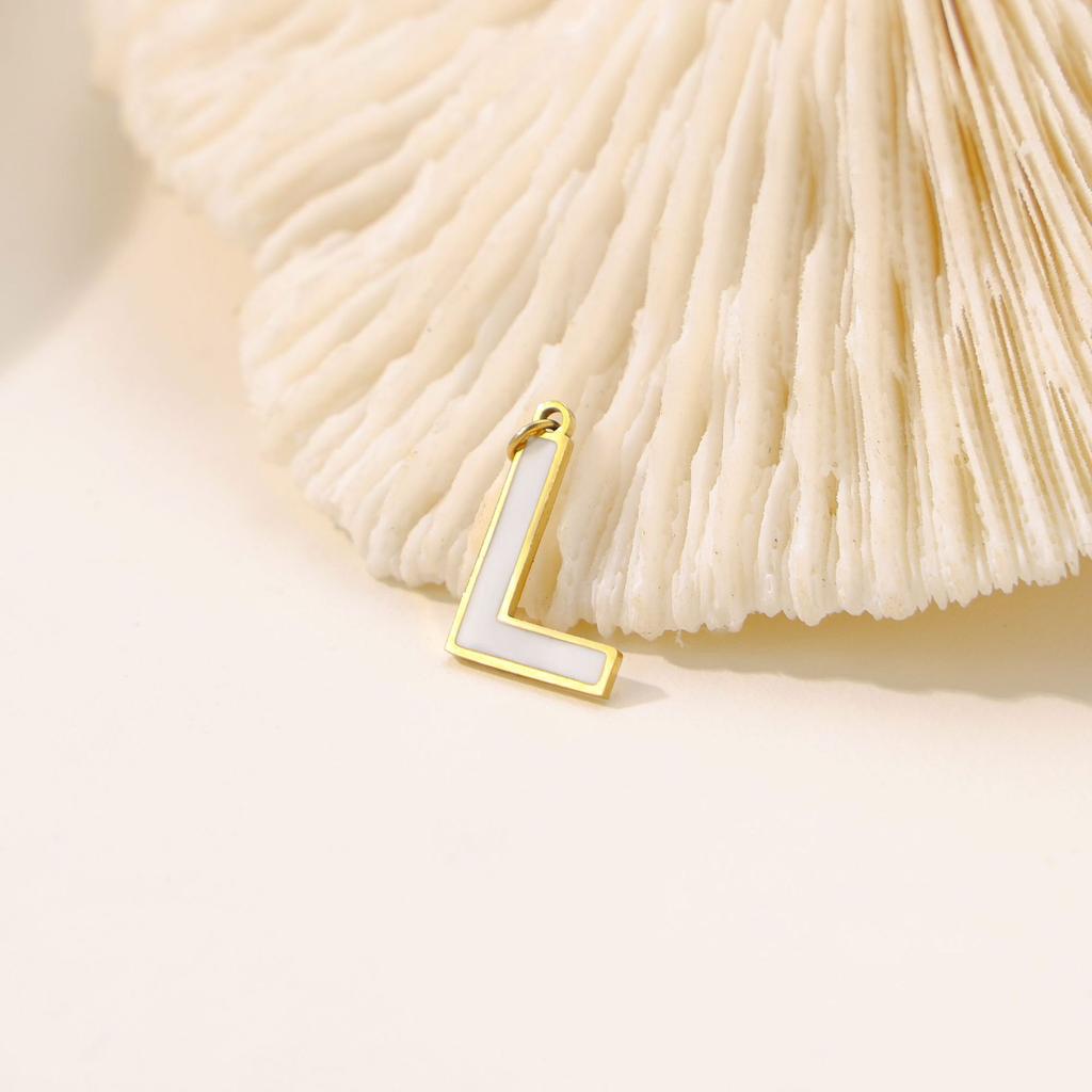 CARLIDANA Hot Sale New Style Hot Sale DIY Accessories Oil Drop Colorful Initial A -Z Letter Brand Stainless Steel Pendant Charms
