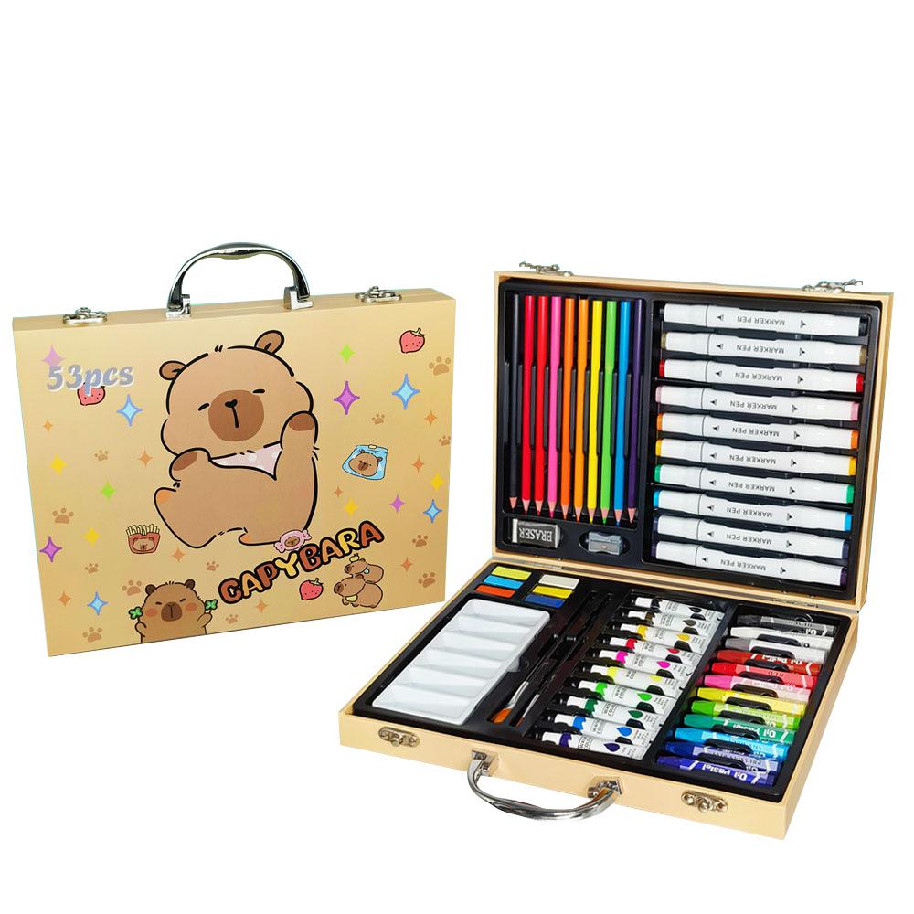 

Набор кистей для рисования из 145 предметов в двухслойном алюминиевом боксе для детского искусства и принадлежностей для акварельной живописи Colored