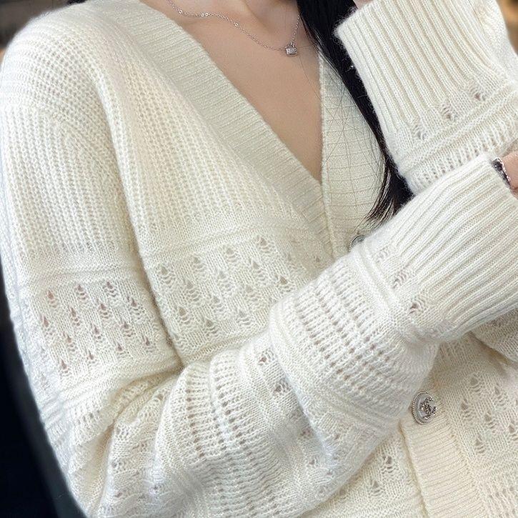 WTEMPO Fashion Autumn Winter Cardigan Sweater Womens Knitted O-neck Cardigan Sweater Twist Female Basic Clothing