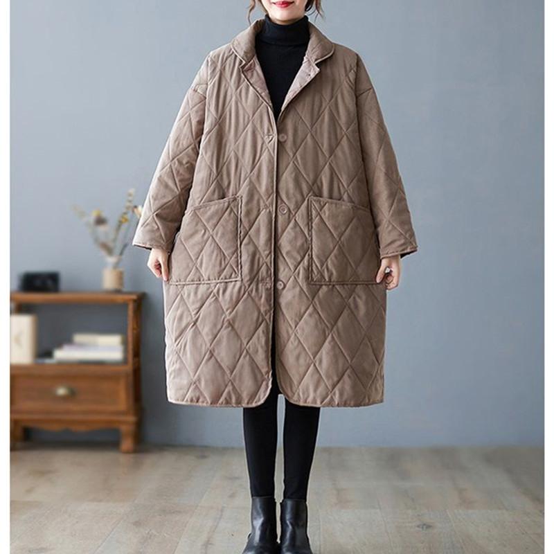 Winter Coat Korean Style Long Cotton-Padded Coat Womens Casual Parka Jacket Clothing Female Thin Outerwear