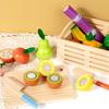 Wooden Fruit Cutting Playset: Hands-on Educational Kitchen Toy for Early Learning