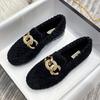 Women's Plush Flat Shoes Outdoor and Office Wear Chain Design Winter Warm Snow Boots