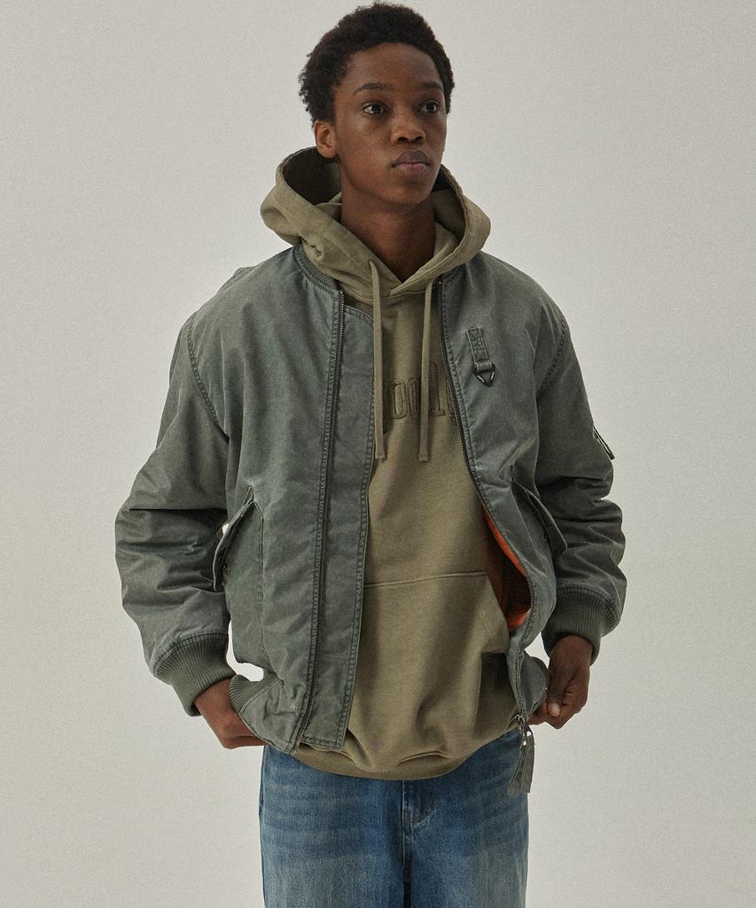 Magoodgan Bomber 5602 Pigment Padded Silver Grey Flight Jacket