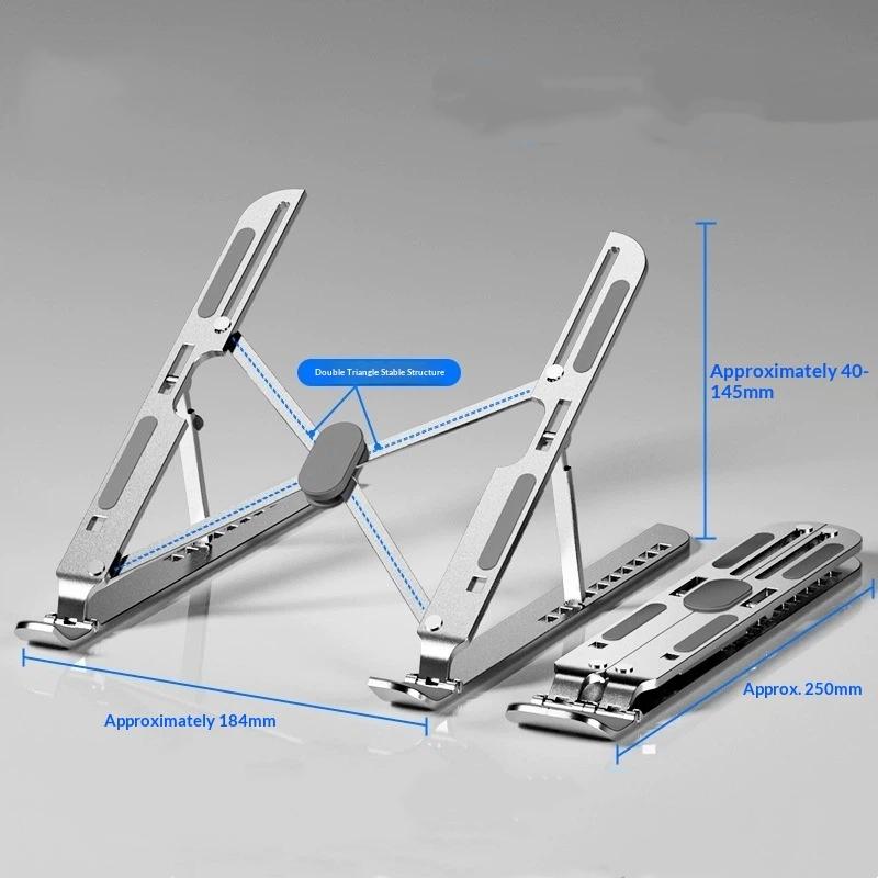 

Aluminum Alloy Laptop Holder Stand Adjustable Foldable Portable For Notebook Computer Bracket Lifting Cooling Holder Non-Slip