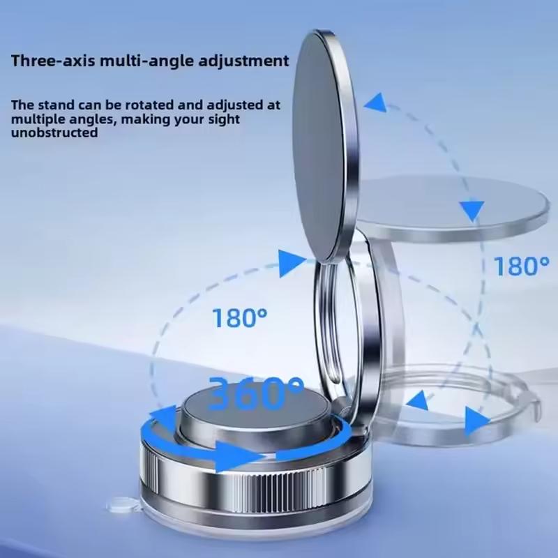 Metal Vacuum Magnetic Car Phone Holder Foldable Design 360° Adjustable Vacuum Mount for Car/Desk/Bathroom/Universal Use