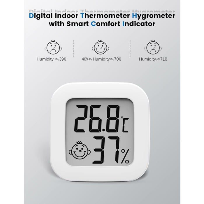 Digital Indoor Thermometer Hygrometer - AIMOONSA - Mini - ±1°C - -50~70°C - 10–99%RH