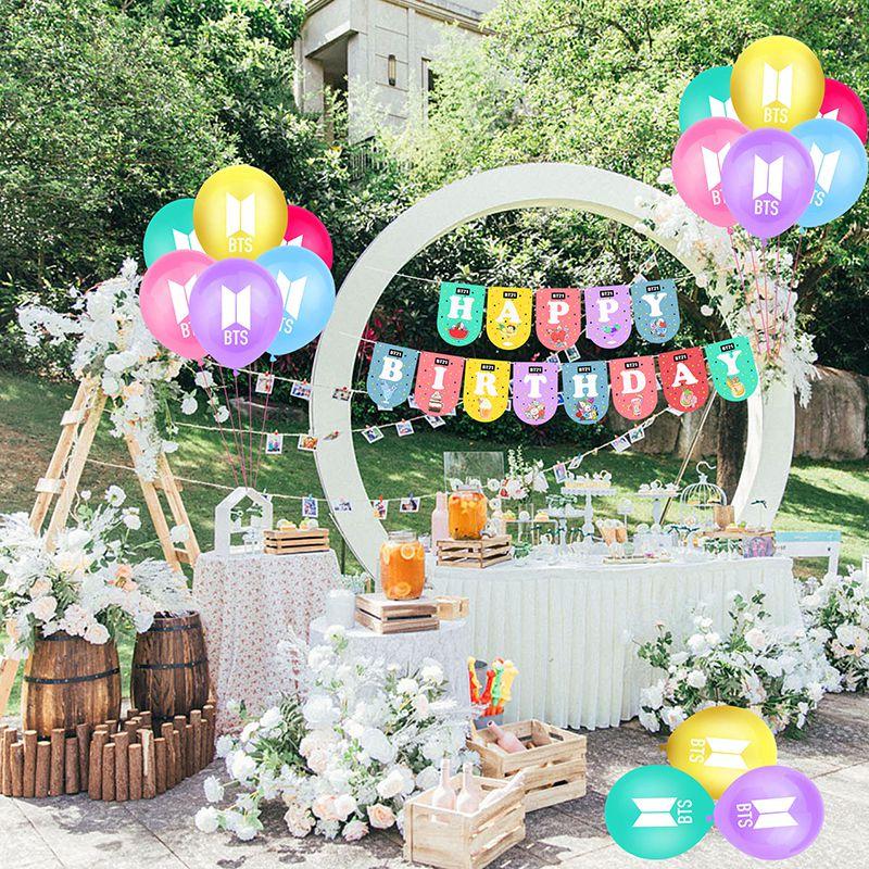Birthday Theme Bts Party Supplies Decor Birthday Banner Cake Topper Bangtan Boys