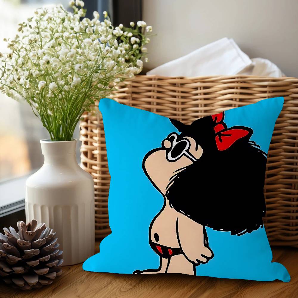 Mafalda Personalized Picture Text Home Decorative Pillows Household Gifts 45x45cm