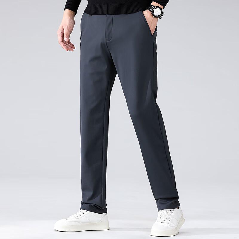 

FAPAI Men s Easy-Care Business Casual Straight-Leg Trousers 34