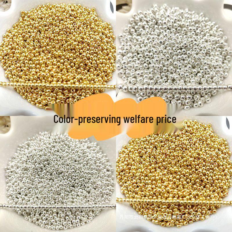 Gold & Silver 2-4mm Color-Retaining Spacer Beads for DIY Bracelets