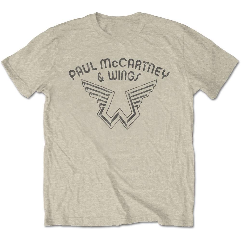 Men s Paul Mccartney Wings Logo T-shirt Medium Natural L