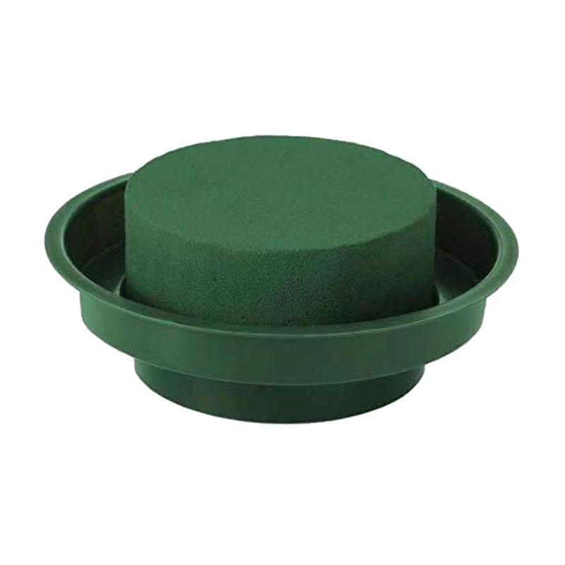 Absorbent Clay Mud Bowl Suitable for Flowers Green Round Wet Foam Elegant Ceramic Floral Arrangement Mud Dish Indoor Use