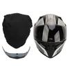 Motorcycle Flip Up Helmet with Goggles Spoiler Breathable Comfortable Cycling Helmet for Scooter Motorbike White L