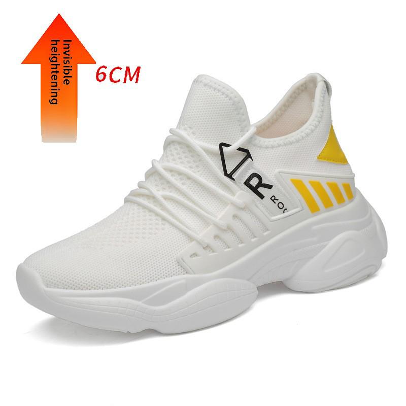 Men's Trendy Height-Increasing Mesh Sneakers - Spring/Autumn, 8CM Lift, Casual Sports, Korean Style