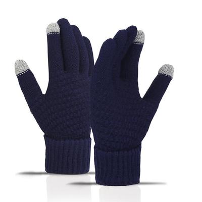 Bivoyud Men's Cold Weather Gloves, Knitted Gloves, Smartphone Compatible, Five Finger Gloves, Thick, Insulated,