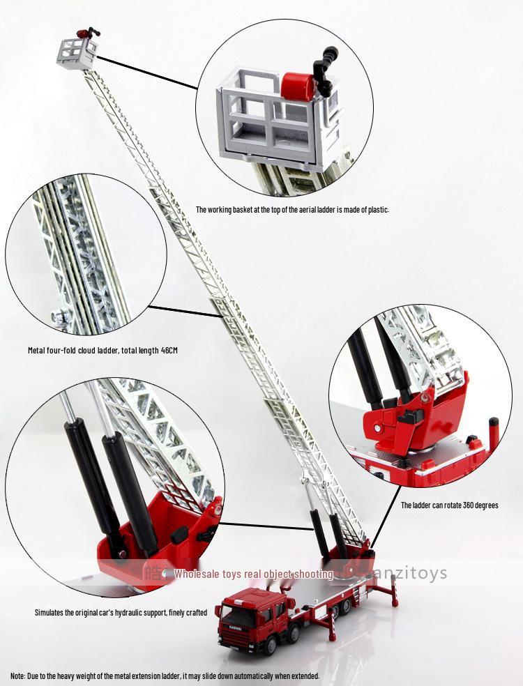 KDW625012 Alloy Fire Truck Model Toy with Ladder