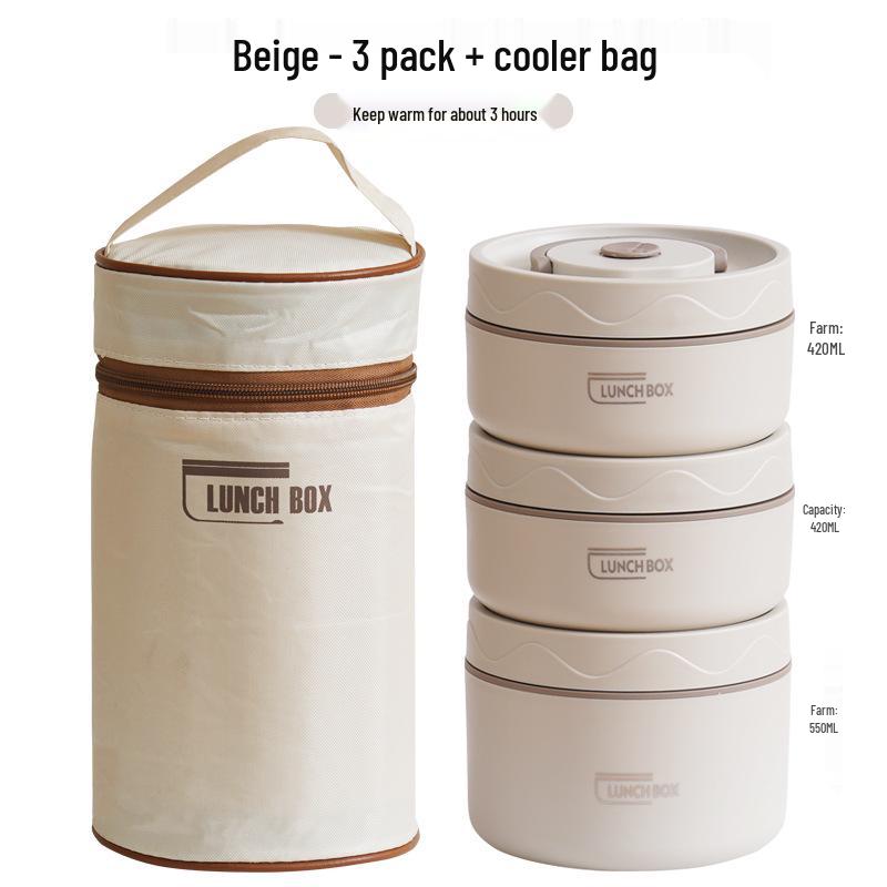304 Stainless Steel Multi-layer Insulated Bento Box for Home or Office - Portable Single-Person Lunch Container