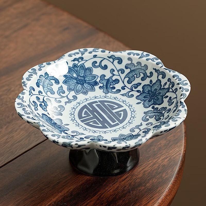 

ME Chinese Style Ceramic High-Foot Fruit & Dessert Plate 15x6cm