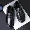 Autumn business casual leather shoes men's leather high-end men's shoes lazy one pedal wedding loafers trend versatile