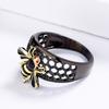 Fashionable New Personalized Black Little Bee Ring Diamond Enamel Handmade Ring