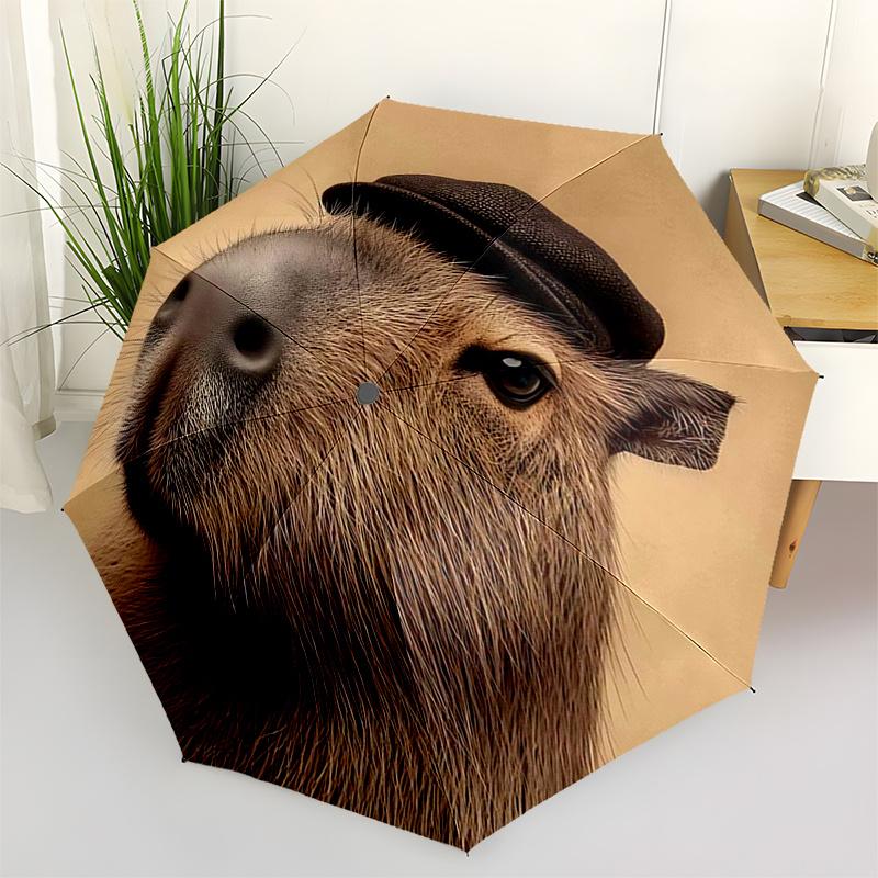 

Capybara Themed Travel Umbrella-8 Ribs Automatic Opening and Closing, Portable Folding Design, Compact and Stylish Umbrella Suitable for Out