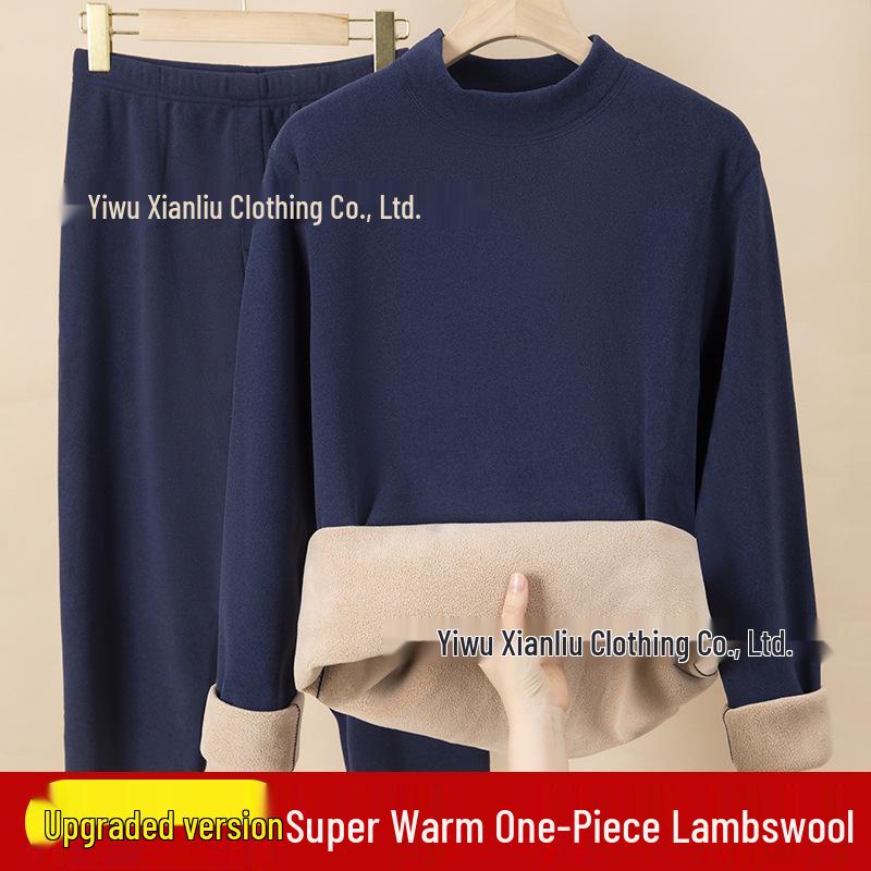 Men’s and Women’s Cozy Velvet Thermal Underwear Set for Autumn and Winter