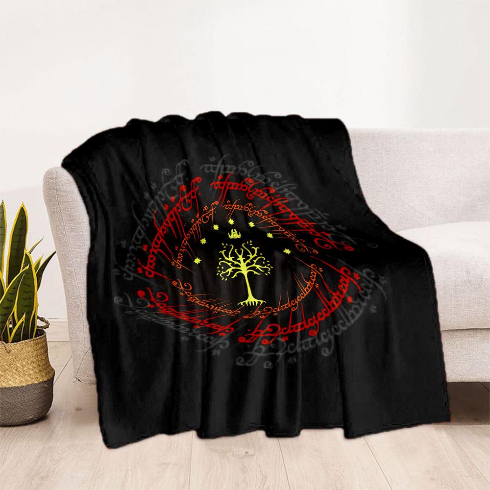 Lord Rings Symbol Blanket Comfortable Perfect for Couch Livingroom Bed All-Season Use Modern Unique Gift for Family and Friends Camping
