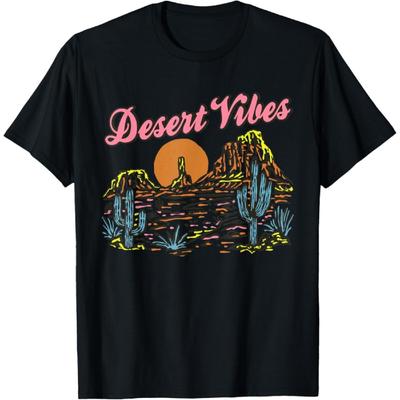 Desert Vibes Cactus Outdoor Adventure Hiker Camping T-Shirt