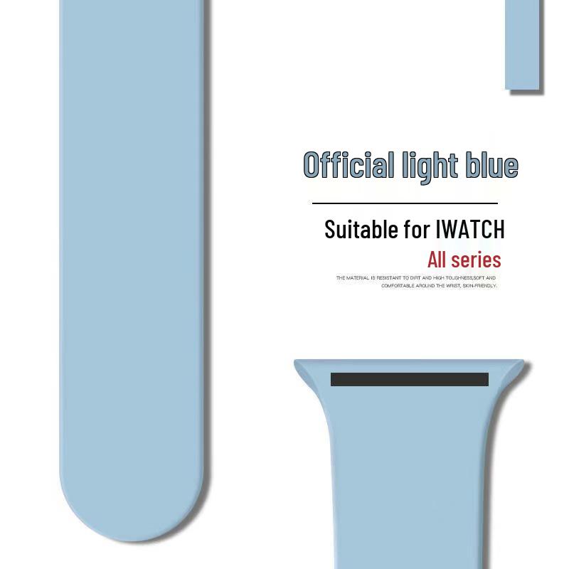 Apple Classic Solid Silicone Strap for iWatch 9/Ultra – Durable Solid Color Band