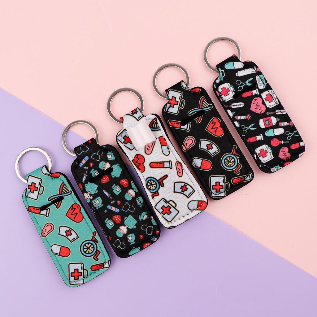 Trendy Creative Coin Purse Keychain with Lipstick and Perfume Holders