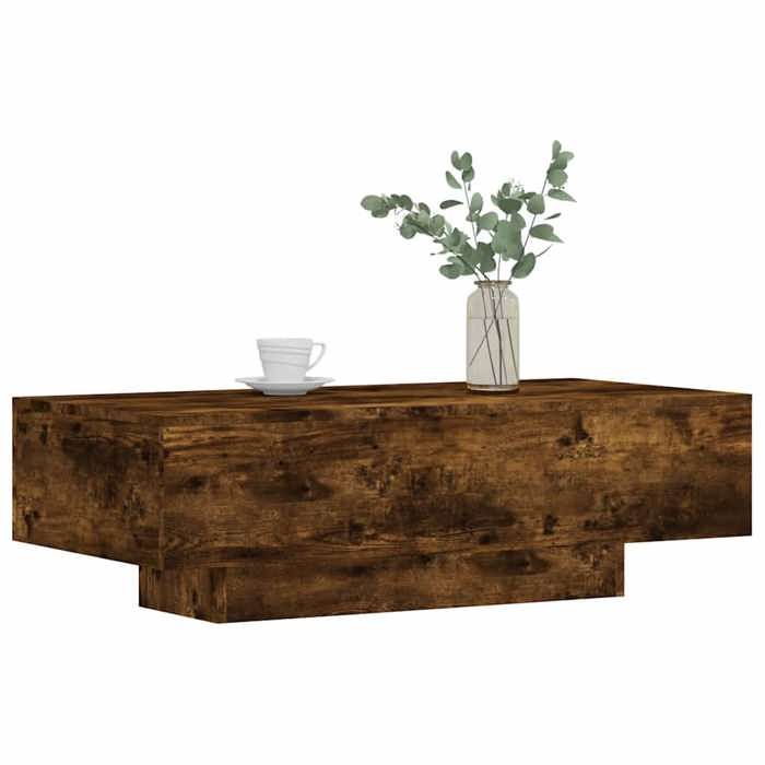 VidaXL Coffee Table Smoked Oak 100x49.5x31 Cm Engineered Wood 833893