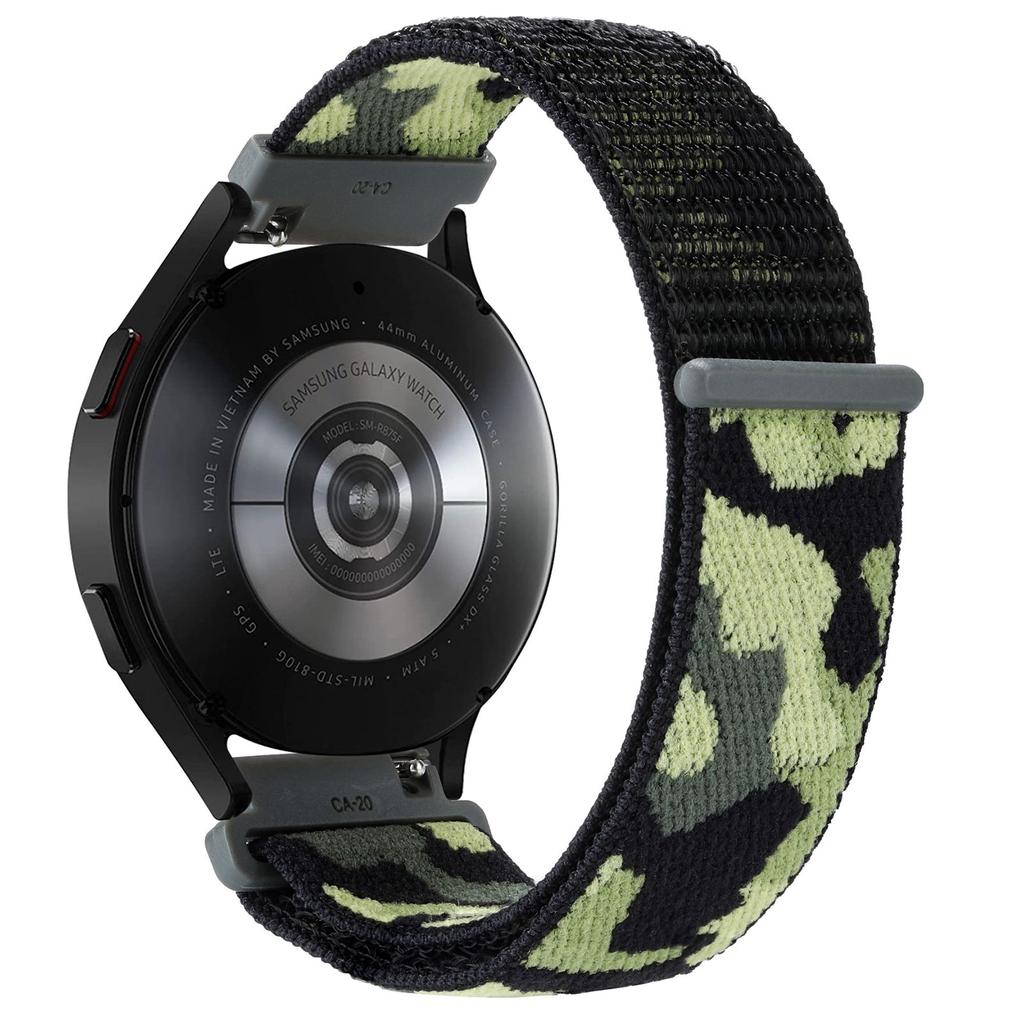 For Samsung Galaxy Watch3 45mm/Huawei Watch GT 3 Pro 46mm Watch Band 22mm Camouflage Nylon Adjustable Loop Wrist Strap