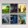 Vintage Travel Posters Middle Earth Lothlorien Mordor Illustration Prints Landscape Fantasy Literature Art Wall Pictures Decor No Frame