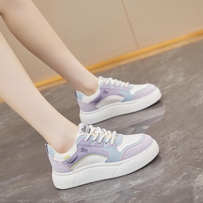 fashion 2024 Autumn Fashion New Women's Comfortable Lace-up Non-slip Solid Color Sneakers