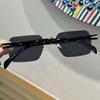 Eyewear Frameless Polarizing Lens Sunnies Retro Anti-UV Glasses Square Frame Sunglasses  Outdoor