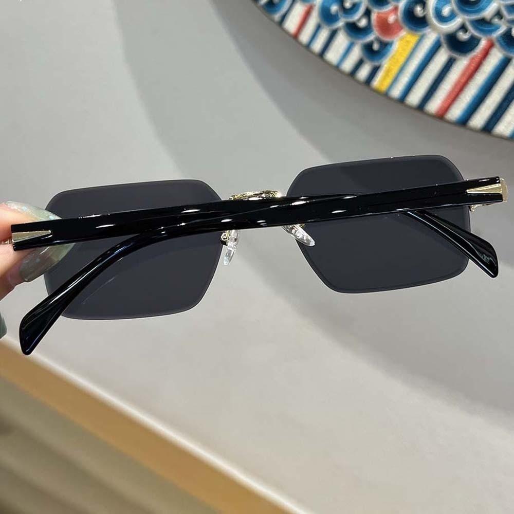 Eyewear Frameless Polarizing Lens Sunnies Retro Anti-UV Glasses Square Frame Sunglasses  Outdoor