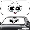 Cute Expression Sun Visor Reusable Aluminum Foil UV Protector Heat Five-Layer Insulation Windshield Sunshades