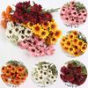 5Pcs Faux Chrysanthemum Wedding Bouquets Home Garden Decoration Realistic Touch  Flower Weather Resistant Low Maintenance Decors