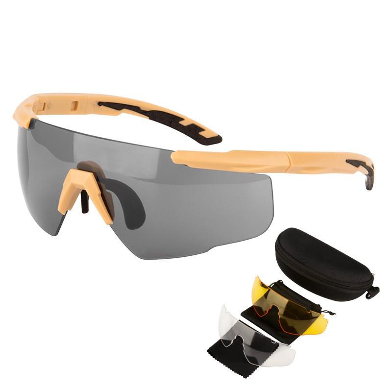 Taktische Ballistische Schutzbrille Radfahren Motorradfahren Outdoor Sport Schutzausrüstung PC-Linse 2,5 mm Dick