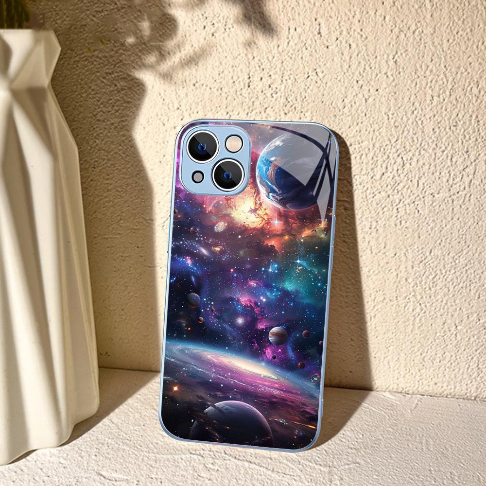 Space Universe Galaxy Phone Case For IPhone 14 13 12 Mini 11 Pro XS Max X XR 14 Plus Tempered Glass Cover