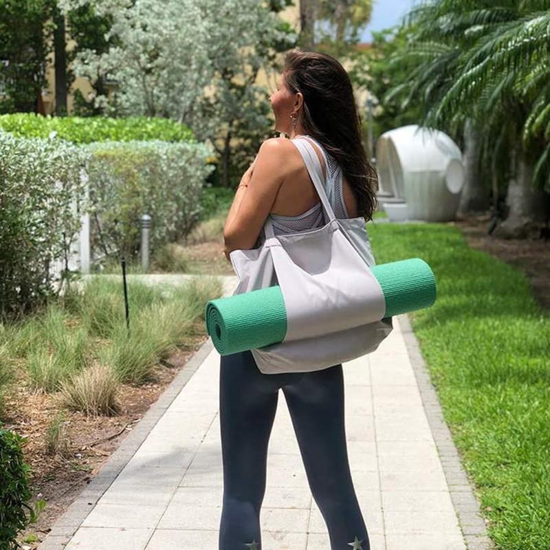 1pc Yoga Bag Yoga Mat Storage Tote Large Capacity Portable Canvas Storage Bag for Fitness Pilates Outdoor Exercise