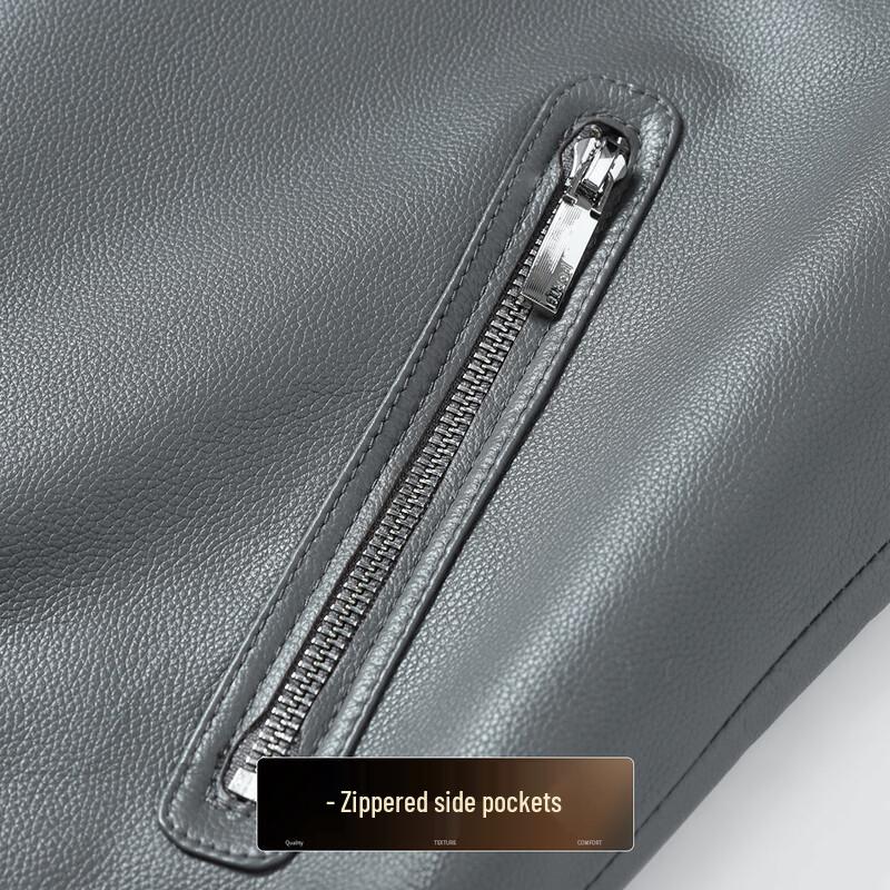 Men's Stand Collar First Layer Cowhide Down Jacket