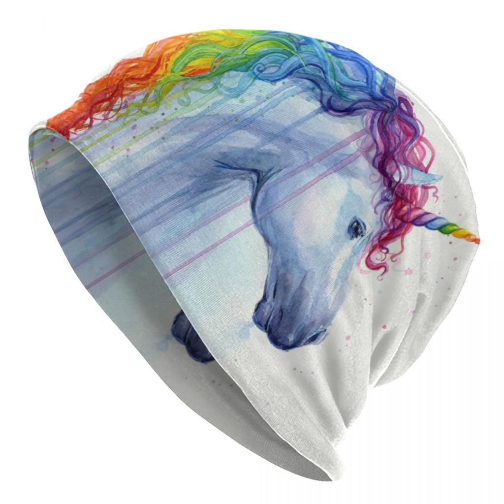 Sleeping Baby Rainbow Unicorn Skullies Beanies Caps For Unisex Women Unisex Fashion Winter Warm Knitting Hat Adult Bonnet Hats