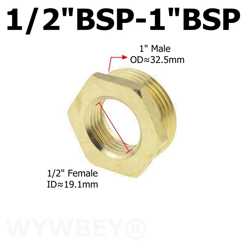 Brass Hex Bushing Reducer Pipe Fitting 1/8 1/4 3/8 1/2 3/4 F to M Threaded Reducing Copper Water Gas Adapter Coupler Connector