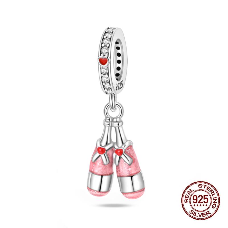 Wine Bottle Charms Copper Rum Brandy Whiskey Tequila Beads Fit 3Mm Original Bracelets Diy Jewelry Birthday Gift