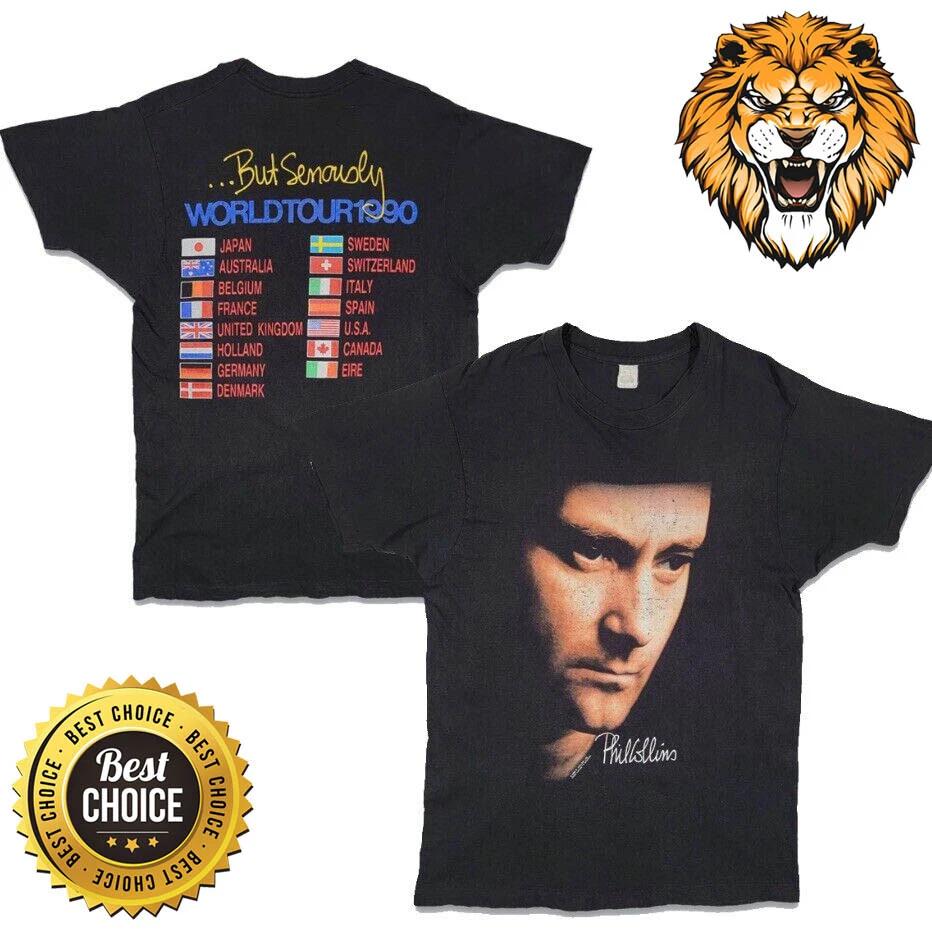 Phil Collins Vintage 90s But Seriously World Tour 1990 T-Shirt A3685 L