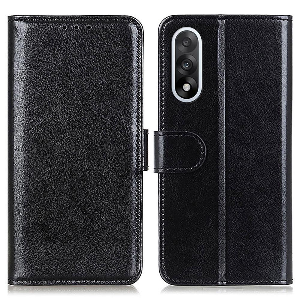 

For OnePlus Nord 5 5G Case Crazy Horse Texture PU Leather Phone Stand Cover Black