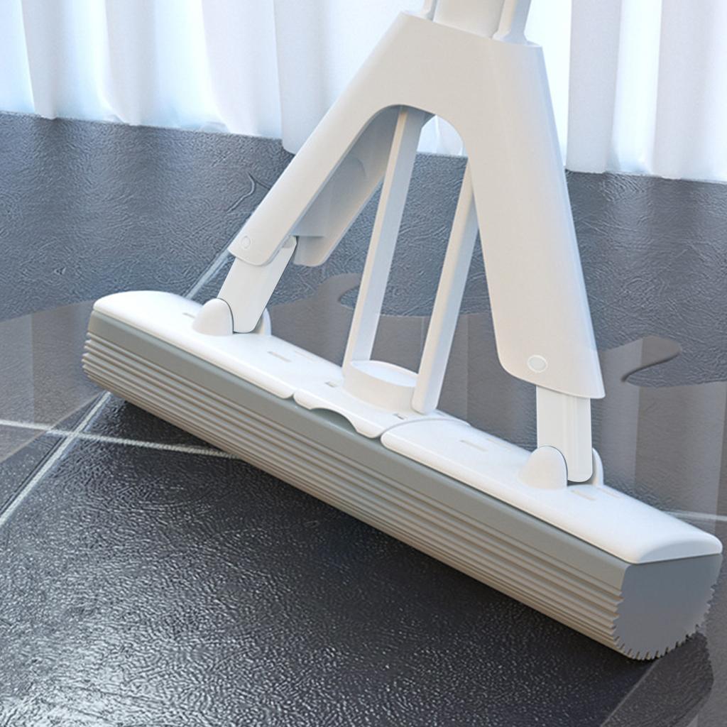 Squeeze Self Draining Sponge Mop Absorbent Roller Foam Mop with 2Pcs Sponge Head Reusable Household Floor Cleaning Tools