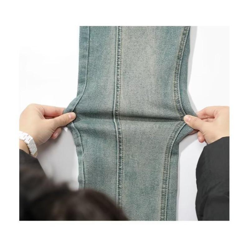 Micro Denim teksad Naiste lühikese kõrgusega õhukesed õhukesed kevadel ja sügisel kõrge vöökohaga kärbitud püksid püksid laienevad püksid