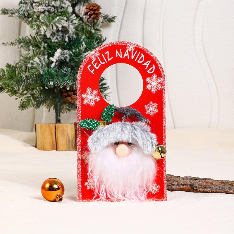 Christmas Door Handle Ornament Xmas Hotel Mall Home Door Handle Hanging Decoration